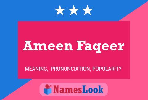 Poster del nome Ameen Faqeer