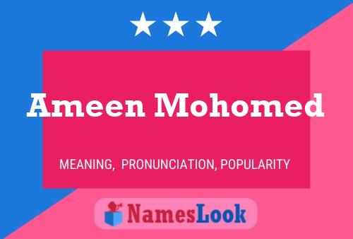 Poster del nome Ameen Mohomed