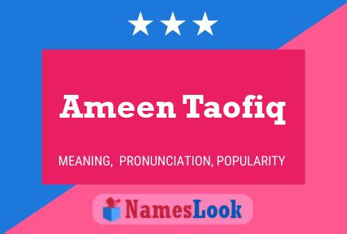 Poster del nome Ameen Taofiq