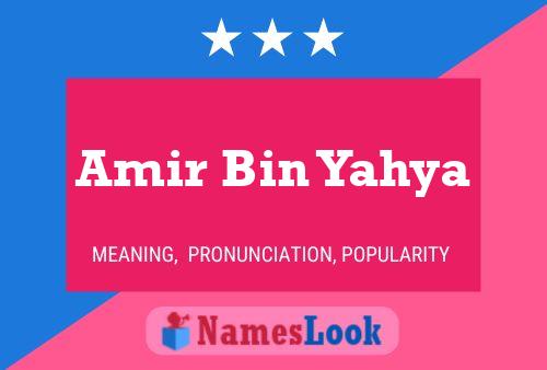 Poster del nome Amir Bin Yahya