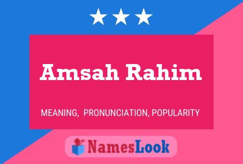 Poster del nome Amsah Rahim