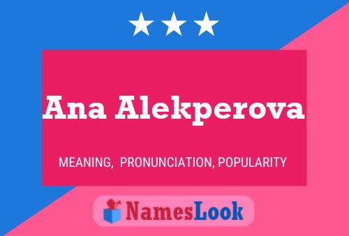 Poster del nome Ana Alekperova