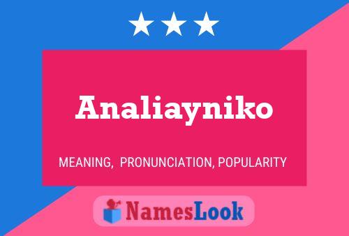 Poster del nome Analiayniko