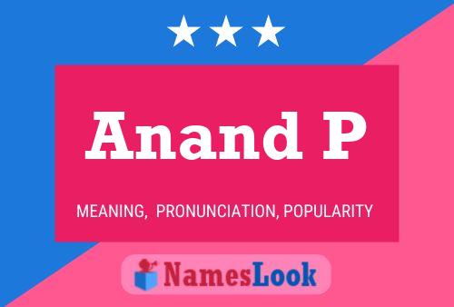 Poster del nome Anand P