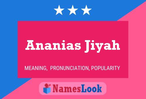 Poster del nome Ananias Jiyah