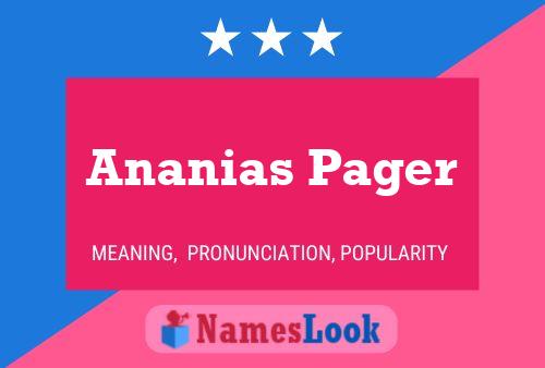 Poster del nome Ananias Pager