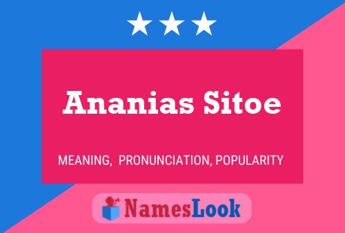 Poster del nome Ananias Sitoe