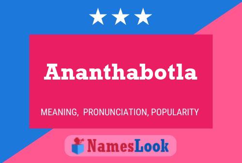 Poster del nome Ananthabotla