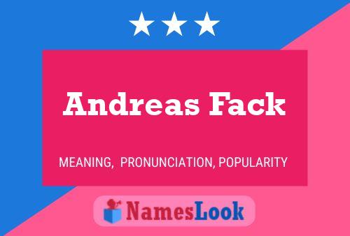 Poster del nome Andreas Fack