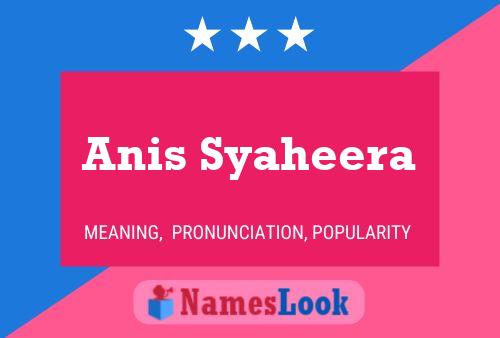 Poster del nome Anis Syaheera