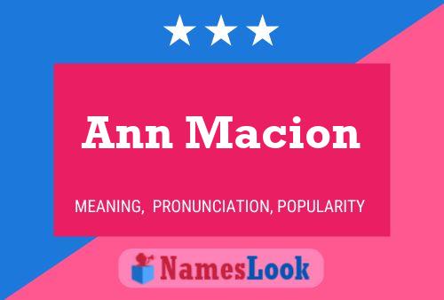 Poster del nome Ann Macion