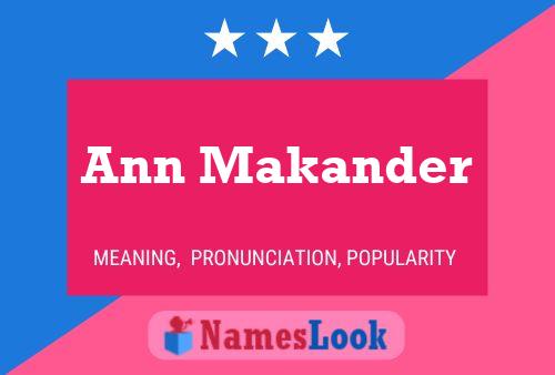 Poster del nome Ann Makander