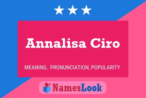 Poster del nome Annalisa Ciro