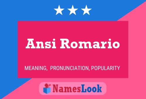 Poster del nome Ansi Romario