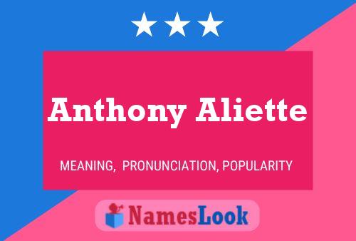 Poster del nome Anthony Aliette