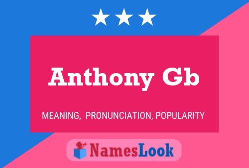 Poster del nome Anthony Gb