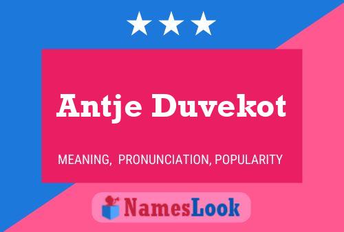 Poster del nome Antje Duvekot