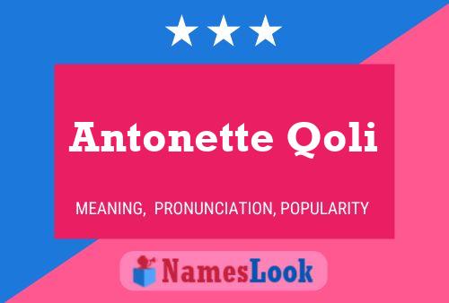 Poster del nome Antonette Qoli