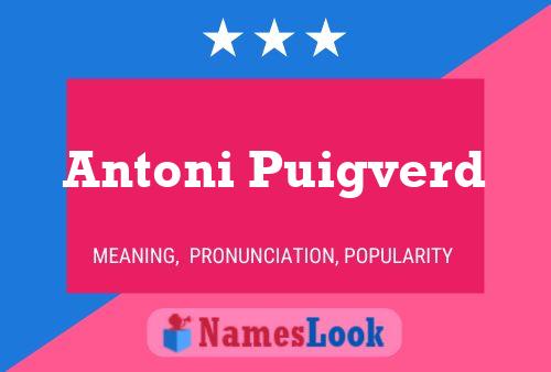 Poster del nome Antoni Puigverd