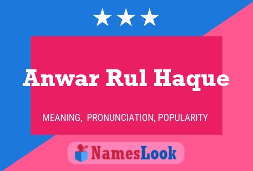 Poster del nome Anwar Rul Haque