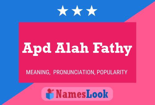 Poster del nome Apd Alah Fathy