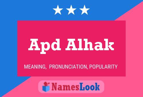 Poster del nome Apd Alhak