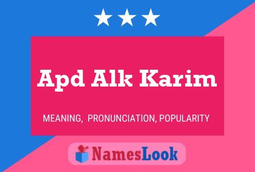 Poster del nome Apd Alk Karim