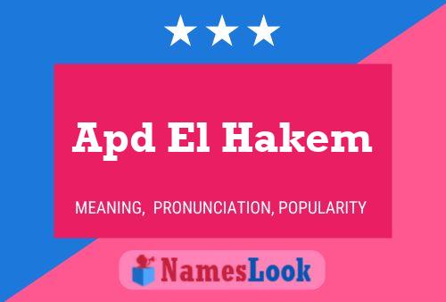 Poster del nome Apd El Hakem