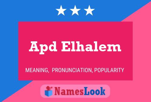 Poster del nome Apd Elhalem