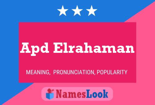 Poster del nome Apd Elrahaman