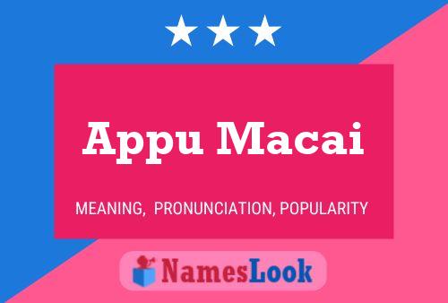 Poster del nome Appu Macai