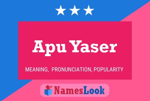 Poster del nome Apu Yaser