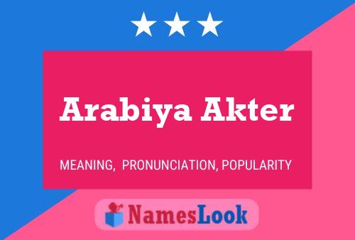 Poster del nome Arabiya Akter