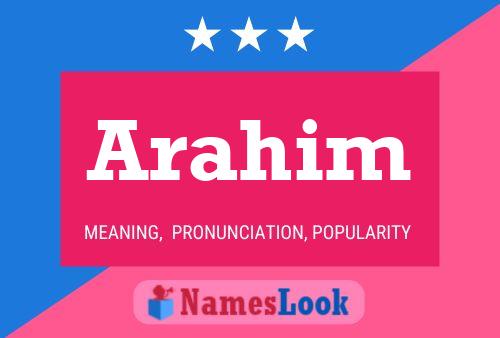 Poster del nome Arahim