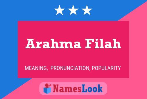 Poster del nome Arahma Filah