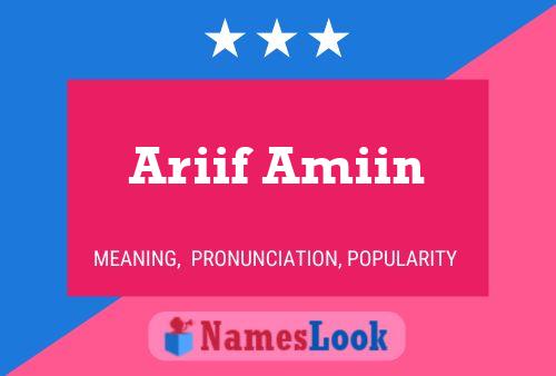 Poster del nome Ariif Amiin