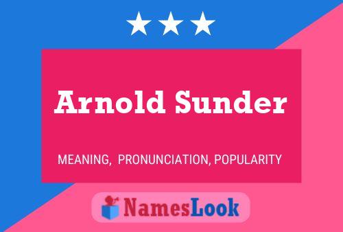 Poster del nome Arnold Sunder