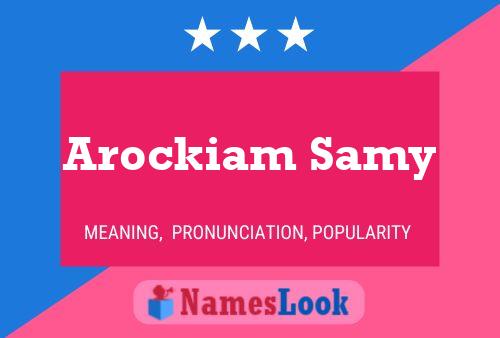 Poster del nome Arockiam Samy