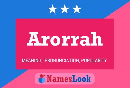 Poster del nome Arorrah