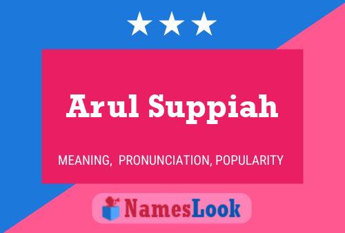 Poster del nome Arul Suppiah