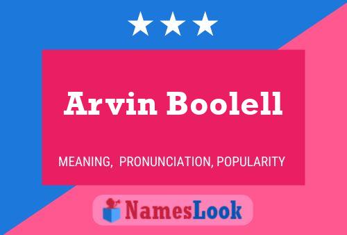 Poster del nome Arvin Boolell