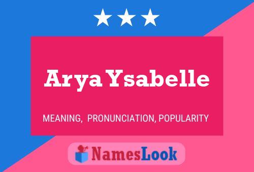 Poster del nome Arya Ysabelle