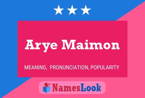 Poster del nome Arye Maimon