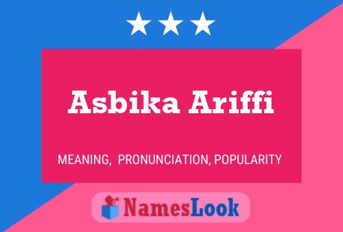 Poster del nome Asbika Ariffi