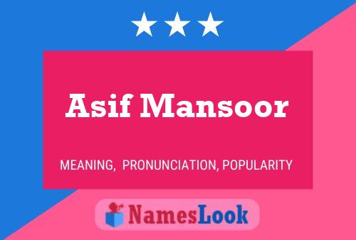 Poster del nome Asif Mansoor