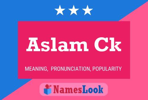 Poster del nome Aslam Ck