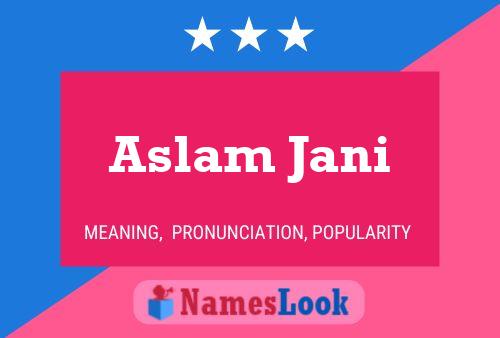 Poster del nome Aslam Jani