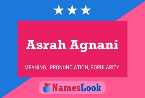 Poster del nome Asrah Agnani