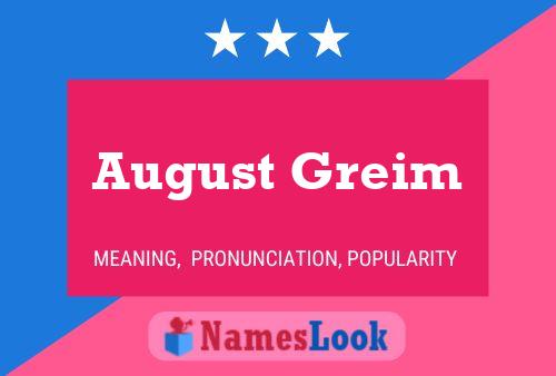 Poster del nome August Greim