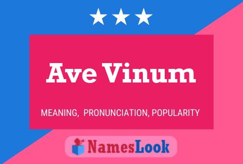 Poster del nome Ave Vinum